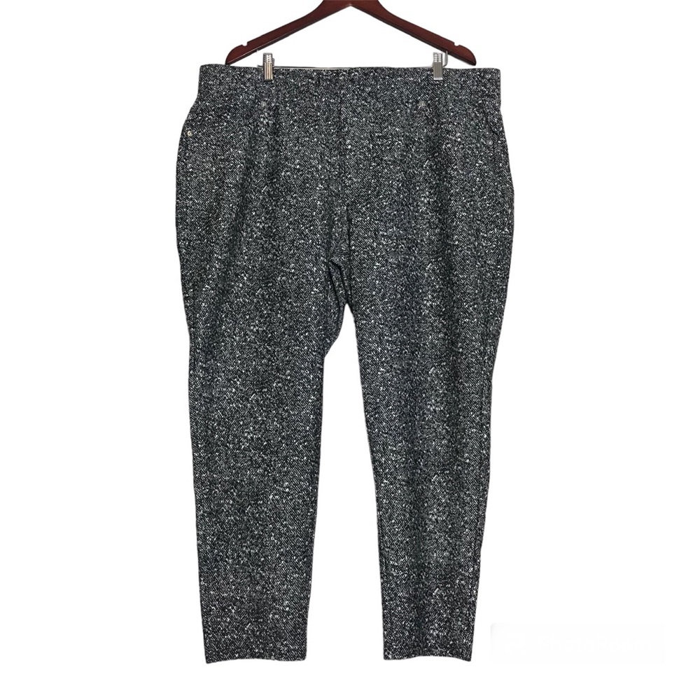 Michael Kors Black Speckled Straight Leg Pull On Pants Womens Size 3X Casual
